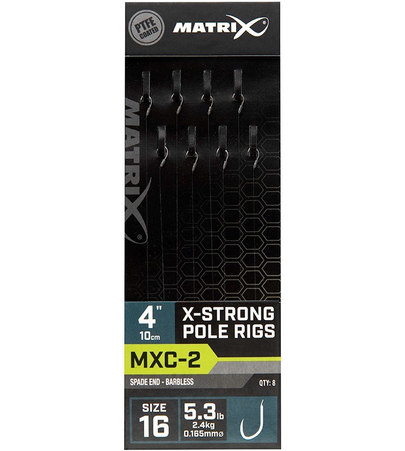 Matrix návazec mxc-2 x-strong pole rig barbless 10 cm - size 16 0