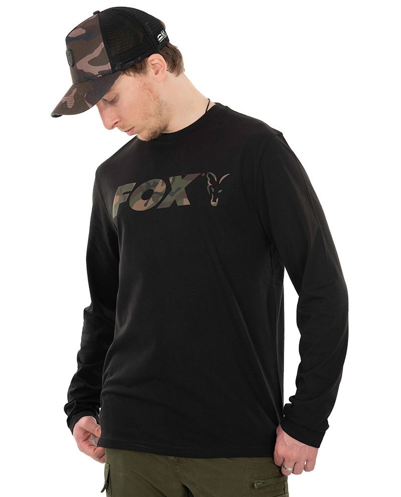 Fox triko long sleeve black camo t shirt - m