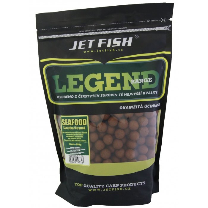 Jet fish  boilie legend range seafood + švestka / česnek-200 g 12 mm