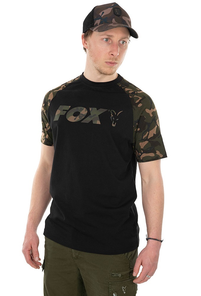 Fox triko raglan t shirt black camo - xl