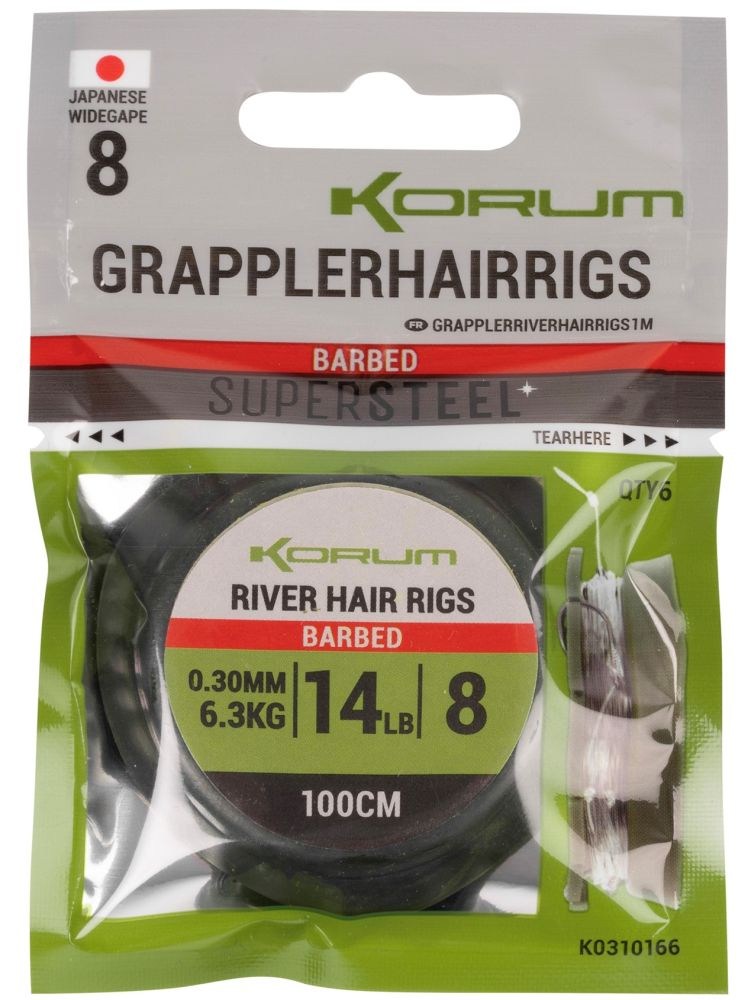 Korum návazec grappler river hair rigs 1 m - velikost háčku 8 průměr 0