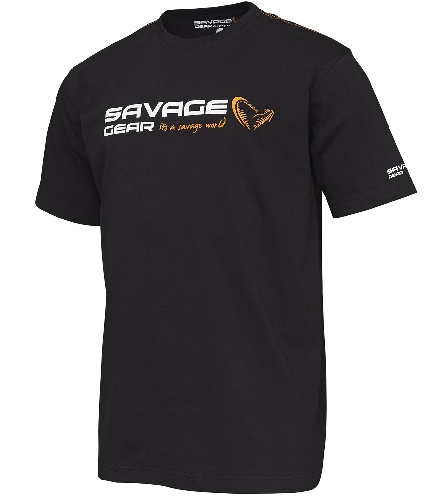Savage gear triko signature logo t shirt black ink - m