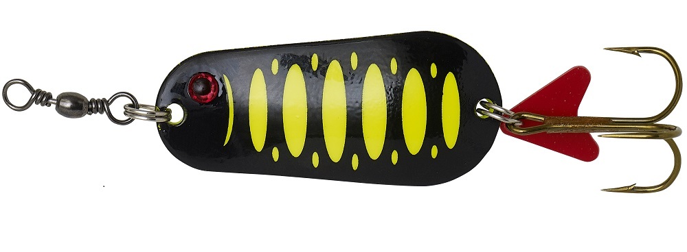 Dam třpytka effzett standard spoon uv fluo yellow black - 10 cm 60 g