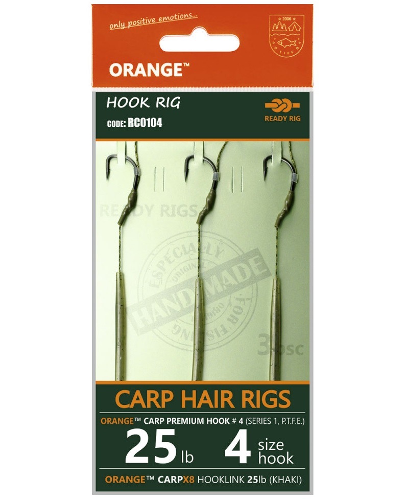 Life orange návazce carp hair rigs s1 20 cm 3 ks - 4 25 lb