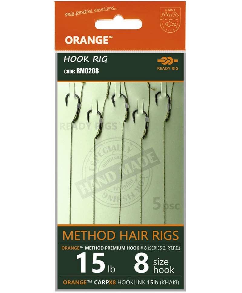 Life orange návazce method hair rigs s2 15 lb 5 ks - 12