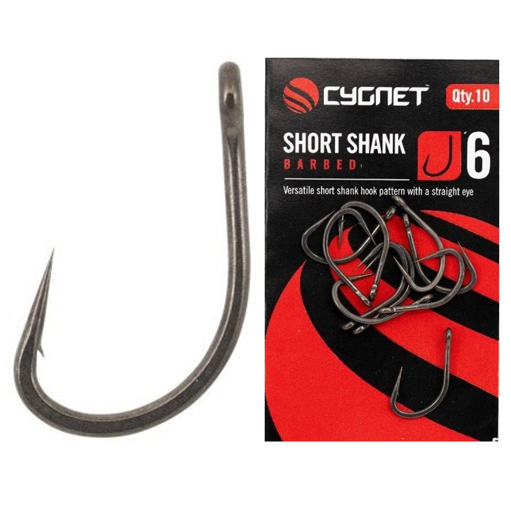 Cygnet háčky short shank hooks barbed - velikost 4