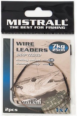 Mistrall ocelové lanko wire leaders 25 cm-11 kg
