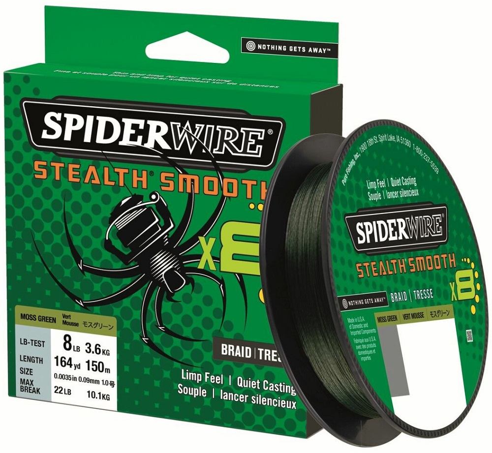 Spiderwire splétaná šňůra stealth smooth 8 zelená 150 m - 0