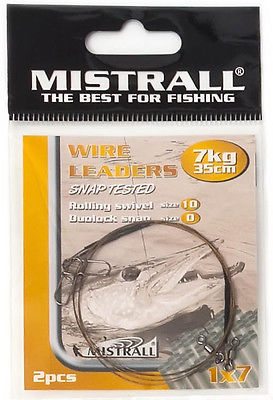 Mistrall ocelové lanko wire leaders 35 cm-11 kg
