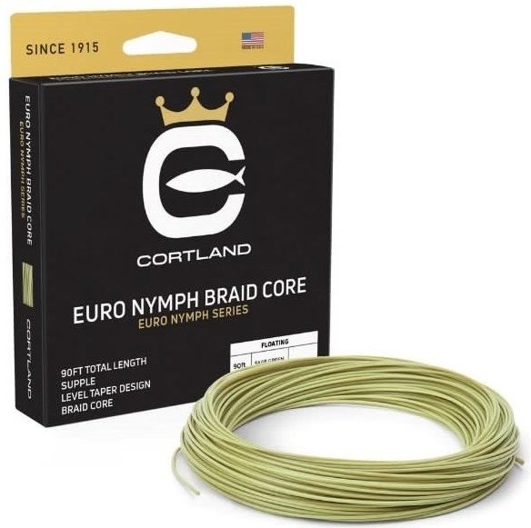 Cortland muškařská šňůra euro nymph braid core 022 freshwater 90 ft - level sage green