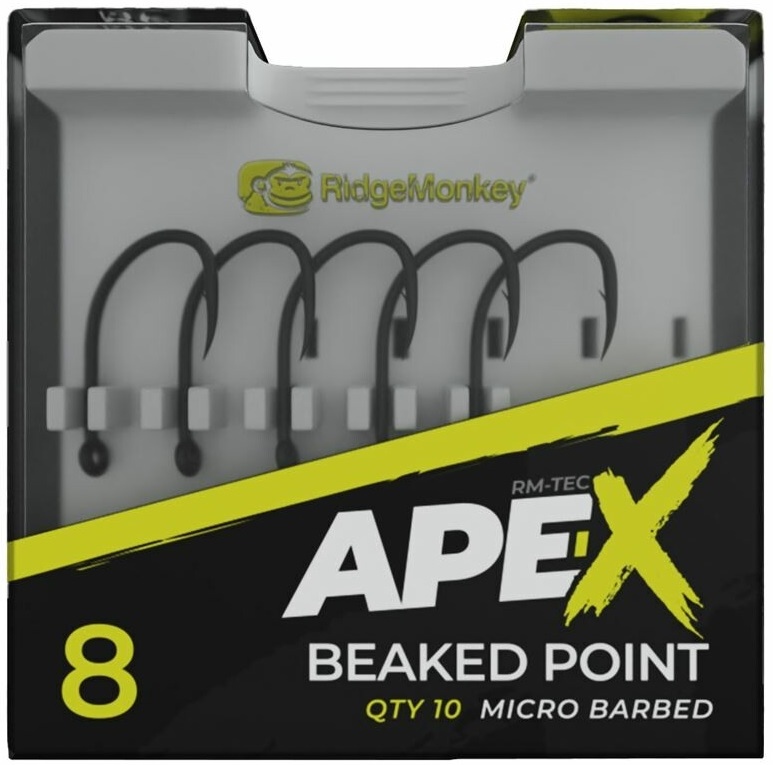Ridgemonkey háček ape-x beaked point barbed 10 ks - velikost 8