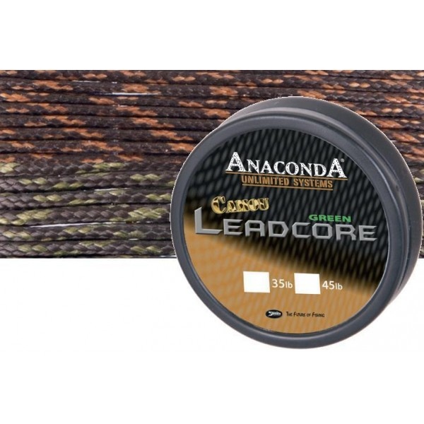 Anaconda návazcová šňůra camou leadcore 10 m - nosnost 45lb / barva camo green
