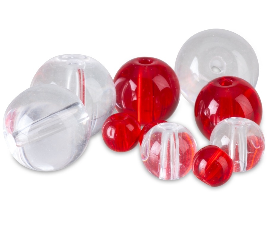 Iron claw pfs průhledné korálky round glass beads - 6 mm - 20 ks