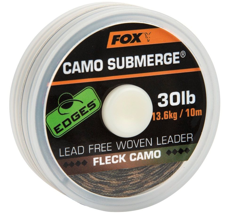 Fox návazcová šňůrka edges submerge fleck camo leader 10 m-průměr 40 lb / nosnost 18