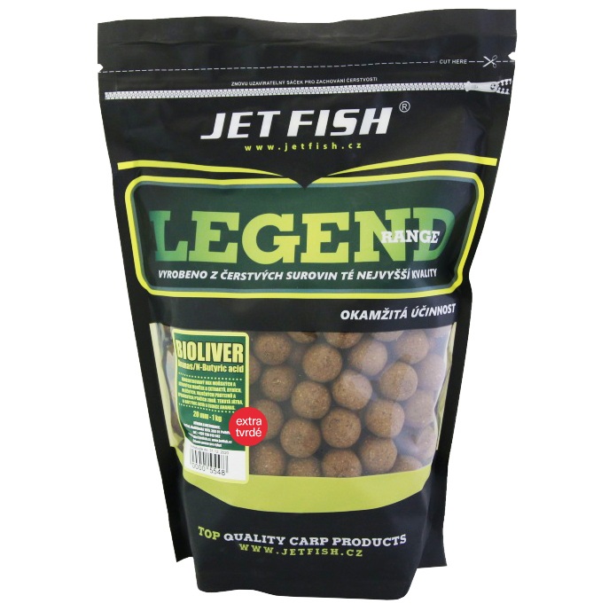 Jet fish extra tvrdé boilie legend range bioliver-ananas/n-butyric 250 g - 24 mm