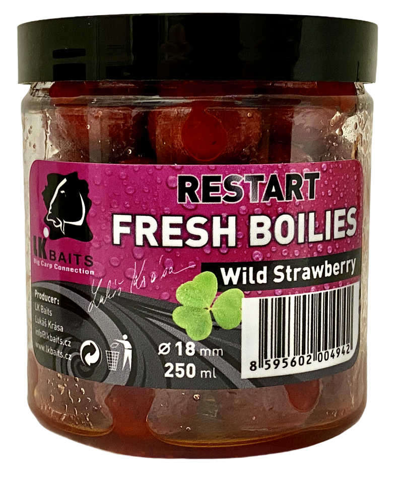 Lk baits boilie fresh restart wild strawberry - 14 mm 150 ml