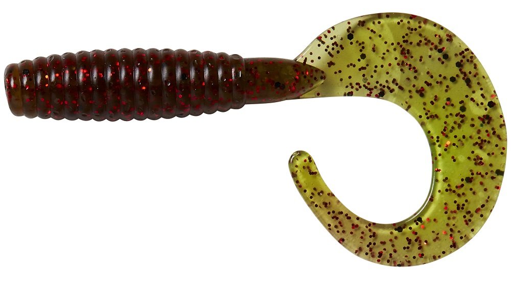 Ron thompson gumová nástraha grup curl tail uv olive red - 7 cm
