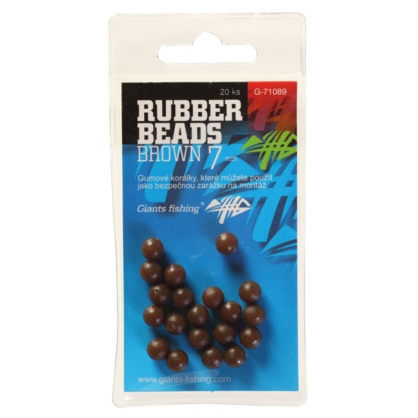 Giants fishing gumové kuličky rubber beads transparent brown  -5 mm