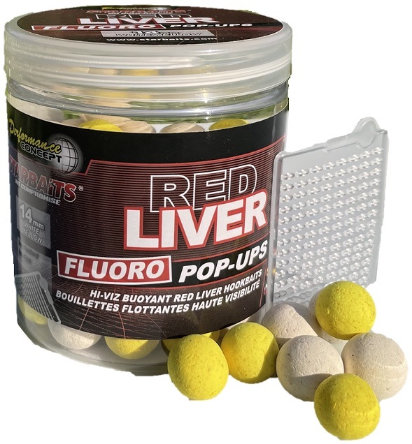 Starbaits plovoucí boilie red liver fluo - 80 g 14 mm