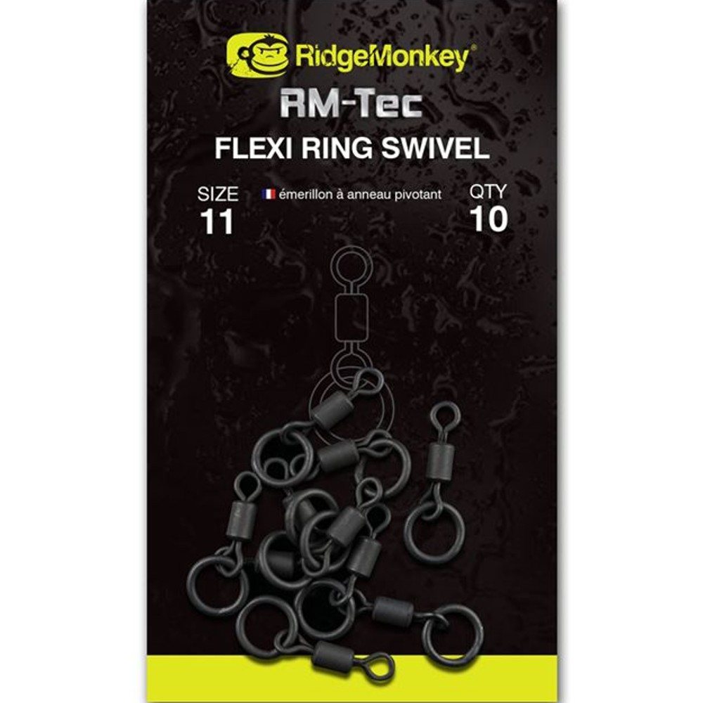 Ridgemonkey obratlík rm-tec flexi ring swivel 10 ks - velikost 11