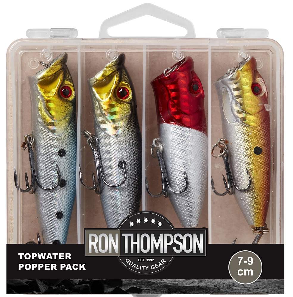 Ron thompson sada woblerů topwater popper pack 7-9 cm