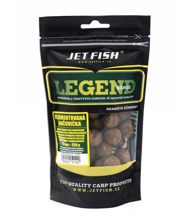 Jet fish boilie legend range fermentovaná ančovička - 250 g 20 mm