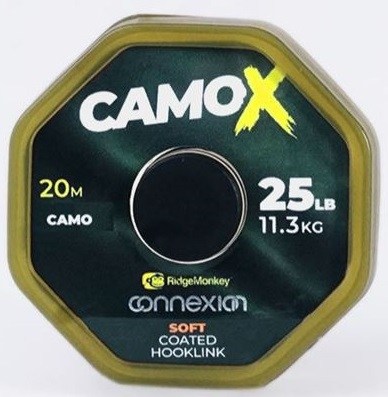 Ridgemonkey šňůrka connexion camox soft coated hooklink 20 m - 25 lb