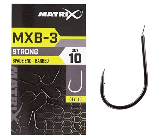 Matrix háčky mxb-3 barbed spade end black nickel 10 ks - 12