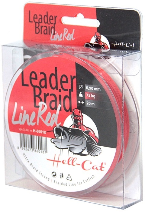Hell-cat návazcová šňůra leader braid line red 20 m-průměr 0