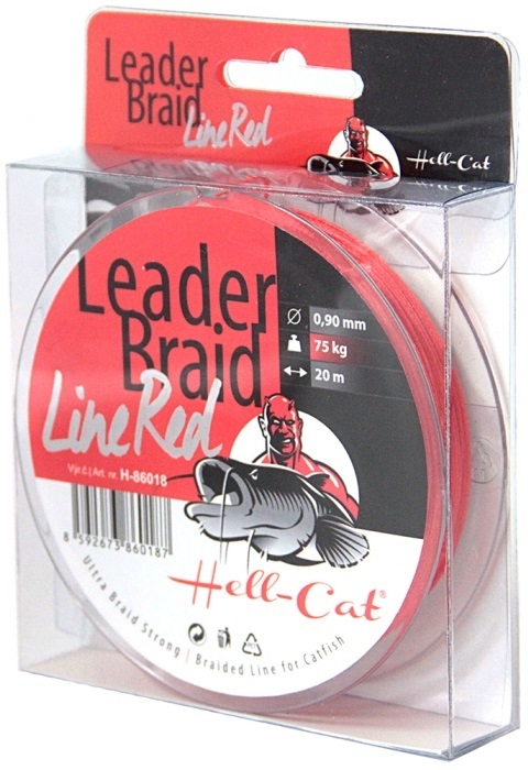 Hell-cat návazcová šňůra leader braid line red 20 m-průměr 1