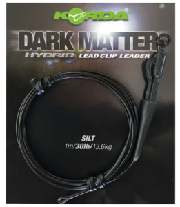 Korda koncová montáž dark matter leader hybrid lead clip 40 lb 1 m - clay brown