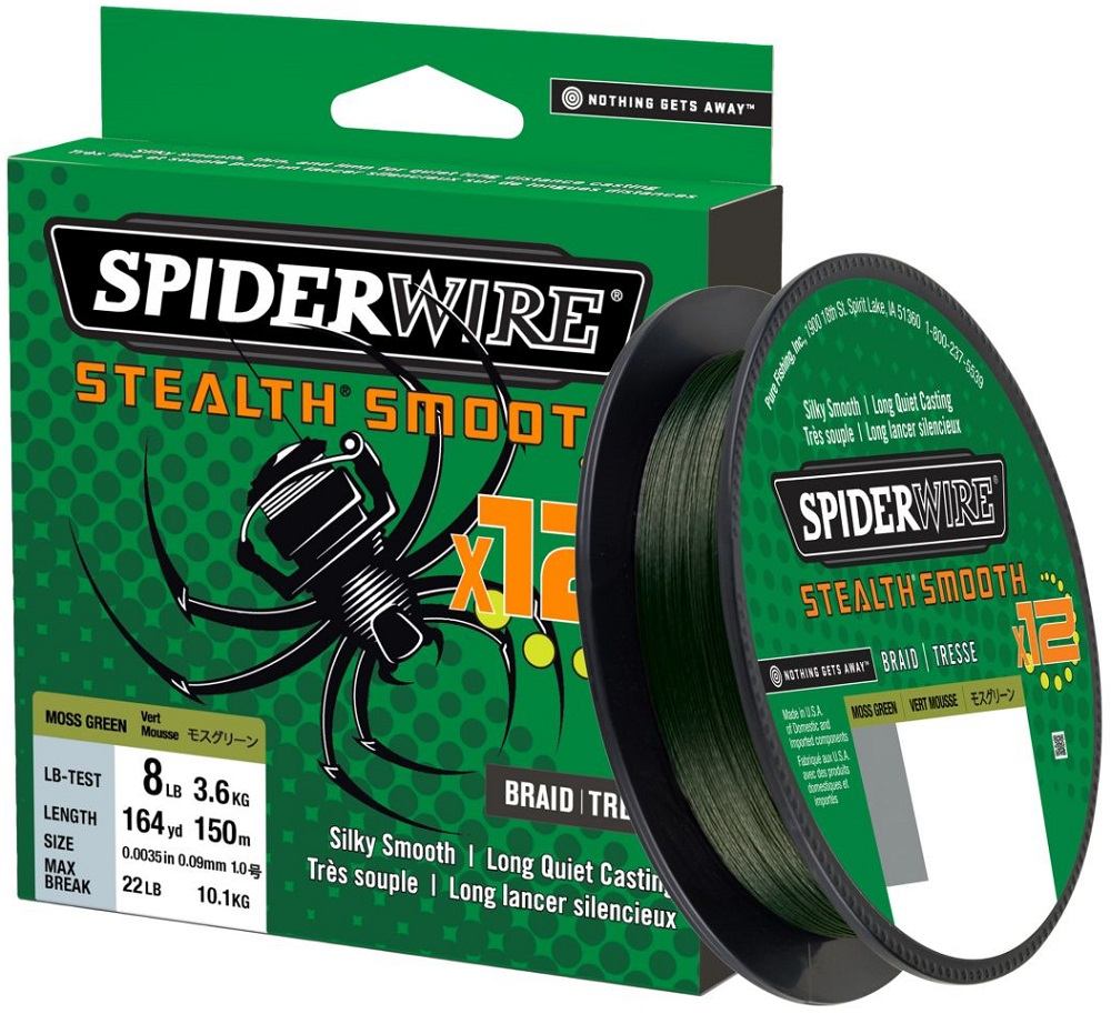 Spiderwire splétaná šňůra stealth smooth 12 zelená 150 m - 0