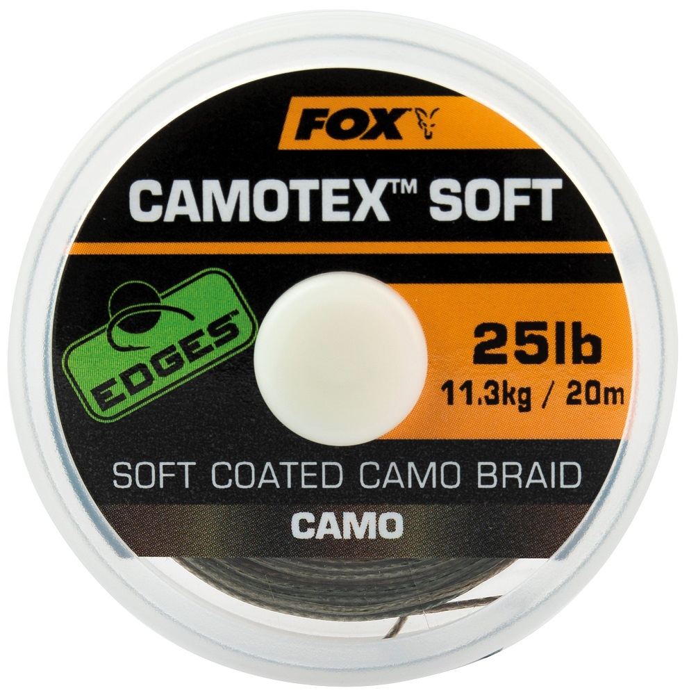 Fox návazcová šňůrka edges camotex soft 20 m-průměr 25 lb / nosnost 11