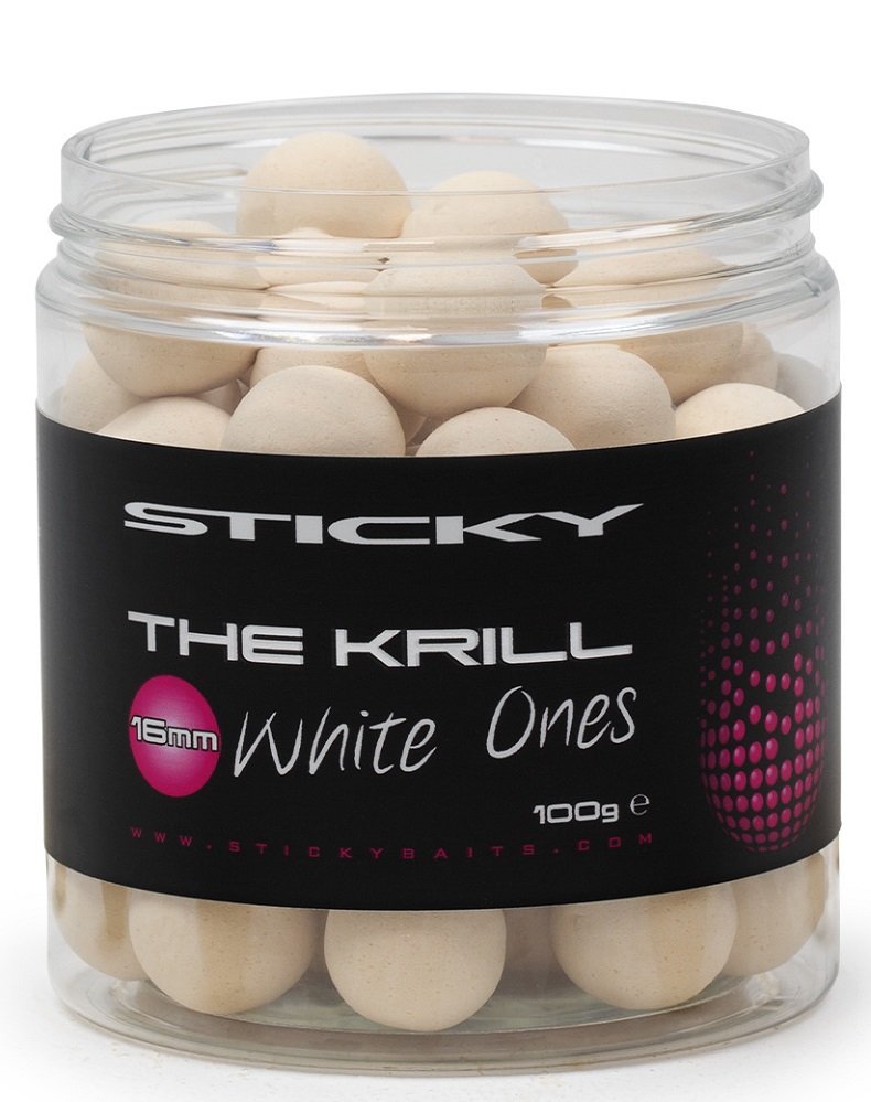 Sticky baits plovoucí boilies the krill pop-ups white ones 100 g-12 mm