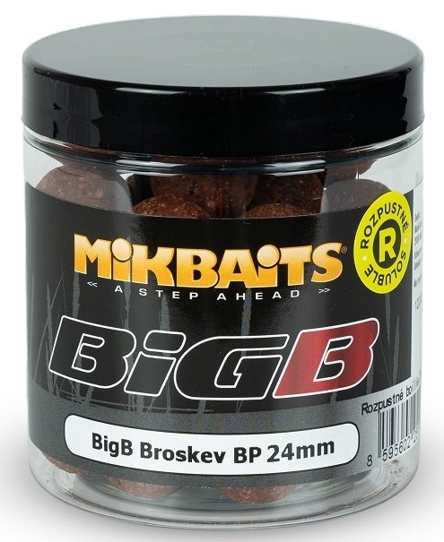 Mikbaits rozpustné boilies bigb broskev black pepper 250 ml - 24 mm