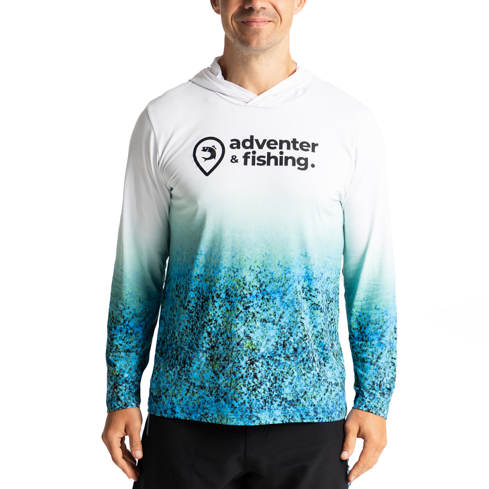 Adventer & fishing funkční hoodie  uv tričko white bluefin trevally - velikost s