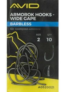 Avid carp háčky armorok hooks wide gape barbless - 2