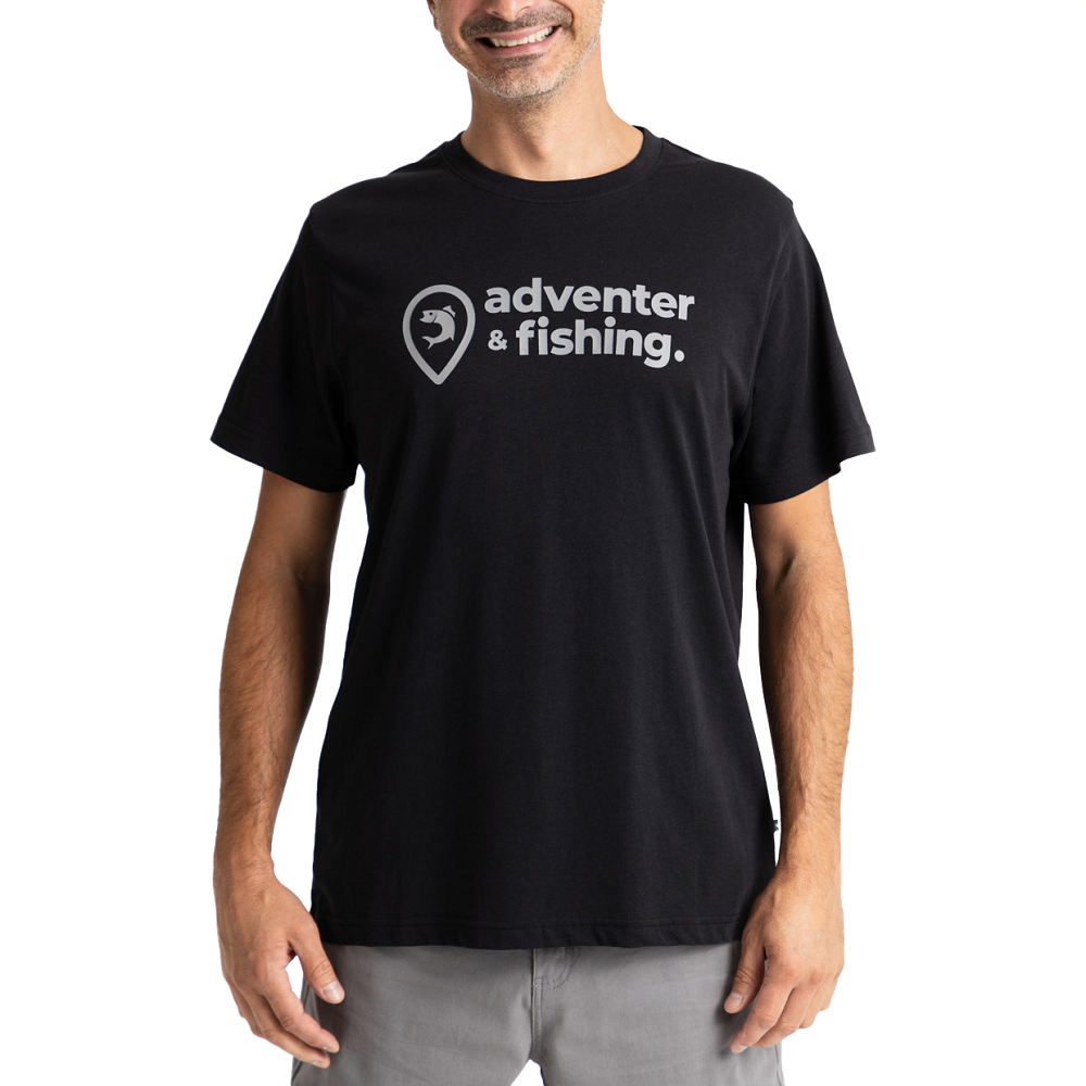 Adventer & fishing tričko black - velikost l