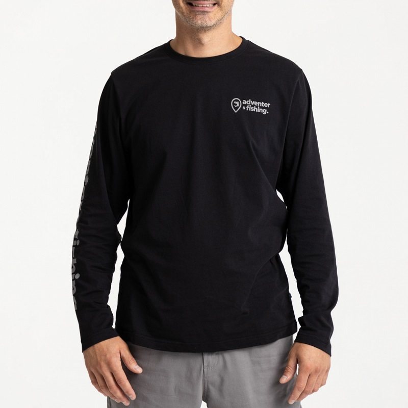 Adventer & fishing tričko dlouhý rukáv black - velikost l