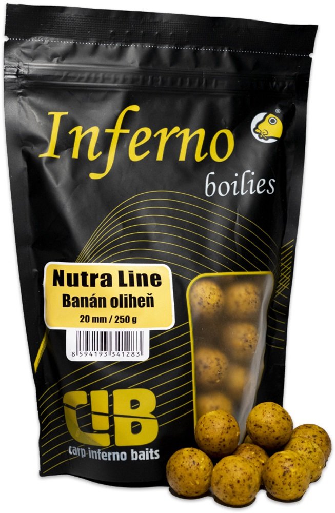 Carp inferno boilies nutra line banán oliheň - 250 g 20 mm