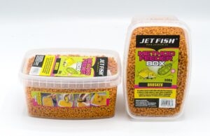 Jet fish pelety feeder method box 500 g - broskev