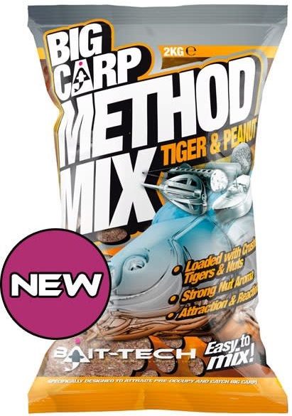 Bait-tech krmítková směs big carp method mix tiger & peanut 2 kg