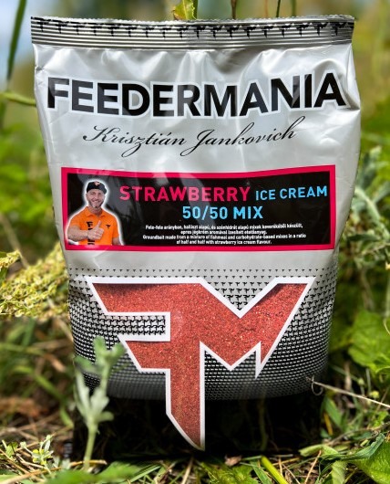 Feedermania krmítková směs groundbait 50/50 mix 800 g - strawberry ice cream