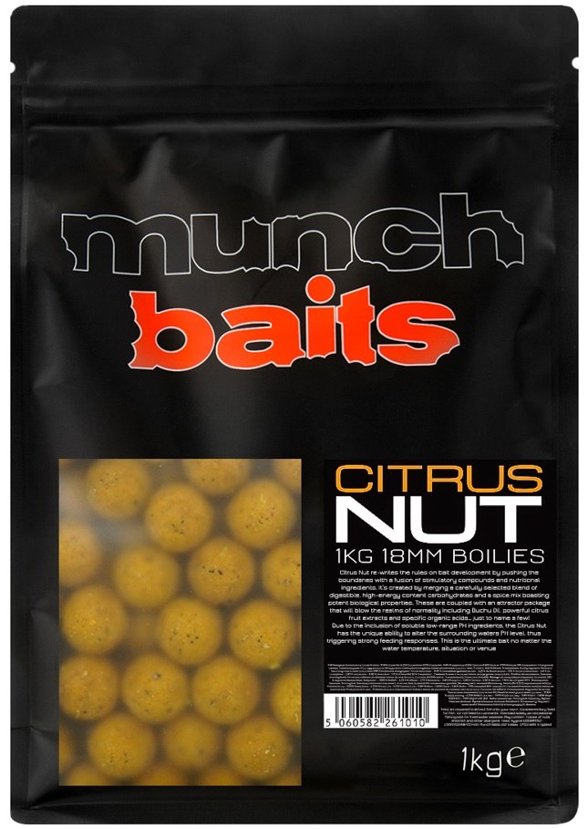 Munch baits citrus nut boilies - 1 kg 18 mm