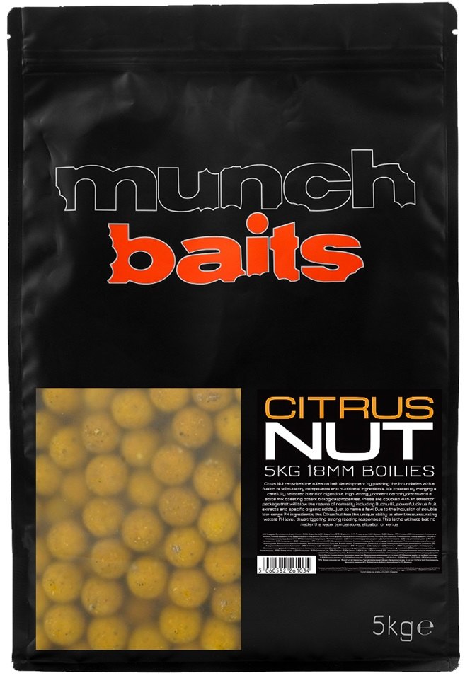 Munch baits citrus nut boilies - 5 kg 18 mm